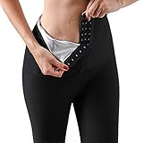 AIVEI Gewichtsverlust Hosen Sauna Hosen, Fettverbrenner, Sporthose Damen Womens Abnehmen Hosen Laufhose Damen Hot Thermo Neopren Sweat Sauna,Bauch Slimmerbelt Abmagerung (schwarz, L)