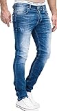 MERISH Jeans Herren Slim Fit Jeanshose Stretch Designer Hose Denim 501 (32-30, 501-2 Mittelblau)