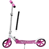 ArtSport Scooter Cityroller Big Wheel 205mm Räder klappbar & höhenverstellbar – Kinder-Roller ab 3 Jahre - Tretroller bis 100 kg – pink