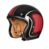 MRDAER Vintage Style Offener Motorradhelm Klassischer Retro Street Motorrad GFK Helm für Herren & Damen für Cruiser Moped Chopper Jet Scooter ATV,ECE Zertifiziert (54~57cm)