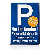 Betriebsausstattung24® Geprägtes Parkplatzschild aus Aluminium | BxH 40,0 x 60,0 cm | Kundenparkp