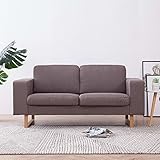 YOPOTIKA Sofa Couch Loungesofa Relaxsofa Relaxcouch Gästesofa Bettsofa Schlafcouch Ecksofa 2-Sitzer-Sofa Stoff Taup