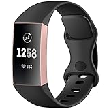fuvoki Kompatibel mit Fitbit Charge 3 Armband/Fitbit Charge 4 Armband, Weiches Ersatz Sport Armband für Charge 3/Charge 4/Special Edition, Damen Herren Klein Schw