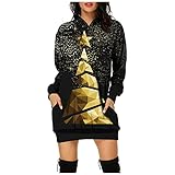 Pianshanzi Mutter Tochter Weihnachtskleid Partykleid Cocktailkleid Shirts Festliche Geschenk Langarm Sexy Party Kleider Weihnachts Kostüm Blusenkleid Minikleid Christmas Knielang Midi Abend Party