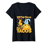 Damen Will Tap Dance For Taco Dancer Dance Tanzen Ballerina Tänzer T-Shirt mit V