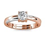 PHENIOTACE Damen Verlobungsring Solide Silber 925 Solitär Moissanit Diamant Hochzeitsring Trauringe Promise Ringe Offener Ring 0,6