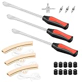 EXLECO Reifenwechsel Set, Reifen Montiereisen Tire Spoons Lever Iron Reifenheber montierhebel mit 3Pcs Rad Felge Protektoren und Reifenventil-Kit, für Motorrad Fahrrad R