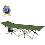 DRMOIS Camping Betten Feldbetten Klappbar, max Statische Belastbarkeit 260 kg Campingliege für Outdoor Camping Reisen Home Lounging Verwenden - Armeegrü