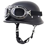 SXC Halber Motorradhelm, Vintage Harley Helme mit Brille geeignet für Männer und Frauen Harley Motorradhelm Bike Cruiser Scooter, DOT/ECE-Zulassung