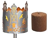 Novaliv Gartenfackel Leuchtturm Feuerschale Metall mit Stiel und B