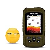 LUCKY Tragbarer Sonar Fischfinder Bootstiefe Fischen Fischfinder Wasserdichter Handheld Kabellos Angelfinder Kajak Schallkopf Tiefenmesser für E