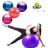 Gymnastikball 65cm Anti-Burst Pilates Ball Sitzball Fitnessball mit Ballpumpe, Pezziball Balance Ball für Yoga, Traning Übung Core-Fitness Maximalbelastbarkeit bis 300kg, Robuster & R