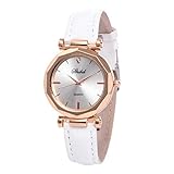 Dorical Damen Luxury Uhr Analog Quarz mit Armband,Crystal Wristwatch(Weiß,One size)