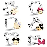 Mouse Cutter Set, 6 Stück Disney Ausstecher Mouse Keksausstecher Mickey Minnie Cutter Ausstechform aus Edelstahl DIY Fondant Plätzchenausstecher Maus Ausstechformen Set fü