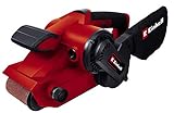 Einhell 4466260 Bandschleifer TC-BS 8038 (800 W, 76x142 mm Schleiffläche, 380 min.-1,keramische Schutz-Einlage, Zusatzhandgriff, Zusatzhandgriff, integrierte Staubabsaugung, inkl. Schleifband)