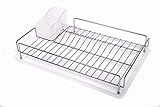 Geschirr abtropfständer - abtropfgestell Geschirr - aufbewahrung küche - Abtropfablage für Spüle - bis zu 14 Teller + besteck - 32 cm x 47 cm x 9 cm (Silber)