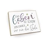 wood and color - Kühlschrankmagnet mit Spruch | Handmade aus Buchenholz als tolle Geschenkidee | (Das Leben ist schön)