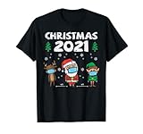 Weihnachten 2021 Weihnachtsmann Elf 1,8 m Abstand Quarantäne Weihnachten Kinder T-S