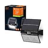 LEDVANCE ENDURA SOLAR DOUBLE Sensor - Solar Flutlicht, LED Strahler mit Bewegungssensor und Tageslichtsensor, aus Edelstahl, Außenbeleuchtung mit Spritzwasserschutz IP44, 3000K warmweiß