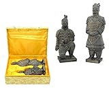 WQQLQX Statue Terrakotta-Krieger-Skulpturen, chinesische Terrakotta-Krieger Statuen Zen Tempel Krieger Vintage Soldat Modell Handwerk Figuren Skulp