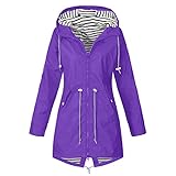 PMDKLSPQ Regenjacke Damen Wasserdicht Atmungsaktiv, Damen wasserdichte Lange Regenjacke Leichte Outdoorjacke mit Kapuze Windbreaker Jacke Windbreaker mit Kapuze Outdoorjacke Winddicht Regenjack