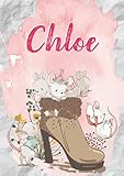 Chloe: Notizbuch A5 | Personalisierter vorname Chloe | Geburtstagsgeschenk für Frau, Mutter, Schwester, Tochter | Niedliche Mäuse im Stiefel | 120 Seiten liniert, Kleinformat A5 (14,8 x 21 cm)