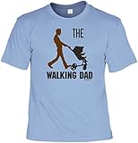 T-Shirt Funshirt Vater in hellblau - The walking Dad - Geschenk Idee Geburtstag Vatertag Bester Papa Papi Humor, Größe:M