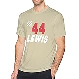 Cotton Tee Tops for Teen Lewis Hamilton 44 Men's Short Sleeve T-Shirt Boys Novelty Blouse Natural 6XL