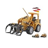 Himoto HSP RC Ferngesteuerter Baustellenfahrzeuge Radlader, Holzgreifer, Walze, Bulldozer, Schneeschieber, Komplett-Set inkl. Fernsteuerung, Akku und Ladekab