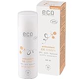 eco cosmetics Bio CC Cream, Tagescreme getönt hell mit OPC, Q10 und Hyaluronsäure, vegane Anti Faltencreme, LSF 30, 1x 50