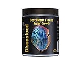Best Heart Flakes Super Growth 300ml Premium Fischfutter,Flockenfutter Rinderprotein mit Vitaminen und Mineralien,alle Zierfische,speziell auch für Diskus oder Welse,unterstützt das W