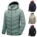 Mymyguoe warme Winterjacke Herren Steppjacke mit Kapuze, extraleichte Jacke für Männer mit praktischen Taschen, perfekt für Freizeit & Outdoor, Größe M - XXXXL mit wattierter Kap