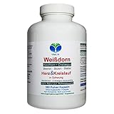 WEISSDORN 360 Weißdorn Kapseln - HERZKRAUT Hawthorn • Crataegus ►HERZ & KREISLAUF in SCHWUNG - BLÄTTER + BLÜTEN + FRÜCHTE - NATUR pur - NICHT Hochdosiert ►OHNE ZUSATZSTOFFE. 27100-360