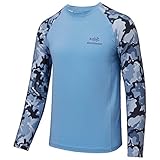 Bassdash Youth UV-Schutzfaktor 50+, Camouflage, langärmelig, für Fischereien, UV-Schutz, schnell trocknendes T-Shirt - - Groß