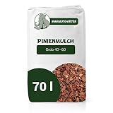 MammutGarten Pinienmulch Pinie Rinde Garten Grob 40-60 mm 70l Sack