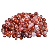 Dekosteine Bunt, Aquarium Stein Garten, Garten Trittsteine Bunte Steine, Edelsteine Für Kinder, Die Zur Dekoration von Aquarienzubehör Verwendet Werden, Sukkulenten im Topf, Kakteen (Red Agate Stone)