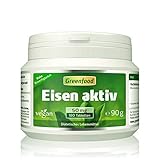 Eisen aktiv, 50 mg, extra hochdosiert, 180 Tabletten, hohe Verfügbarkeit, hervorragend verträglich, vegan – gegen Eisenmangel. OHNE künstliche Zusätze. Ohne Gentechnik