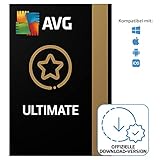AVG Ultimate 2021/2022 - Virenschutz-Paket mit AVG Secure VPN und AVG TuneUp zur Beschleunigung des PCs - für Windows, macOS, iOS und Android | 10 Gerät | 1 Jahr | PC/Mac | Aktivierungscode per E