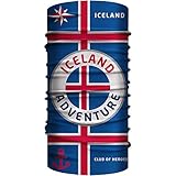 Club of Heroes Island Bandana, nahtloses Multifunktionstuch aus weicher Mikrofaser/atmungsaktiv Schlauchschal Halstuch Mundschutz Schal Tuch/Iceland isländische Flagge Fahne COH