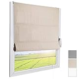 Sol Royal Raffrollo RA3 80x180 cm Stoffrollos für Fenster Natur Raffgardine ohne Bohren Stoffgardine mit Klemmträg