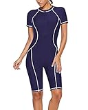 GOSOPIN Damen Badeanzug Tankini Swimsuit Sportlich Bademode Figurformend Neoprenanzug Schwimmanzug