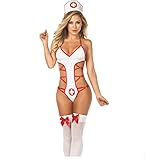 chenyesun Lingerie Damen Sexy Negligee Dessous Halloween Rollenspiele Cosplay Rückenfrei Nachtwäsche Pflegeuniformen gebündelte Krankenschwester Kostüm Sexy Krankenschwester U