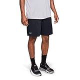 Under Armour UA Tech Mesh, atmungsaktive Sweatshorts mit Seitentaschen, komfortable kurze Hose mit loser Passform Herren, Schwarz (Black / Pitch Gray) , L