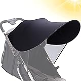 Baby Buggy Sun Sonnendach Schlafen Sonnenschirm Sonnenverdeck Kinderwagen UniversalgrößE Sonnenschutz Kinderwagen FüR Buggys, Sportwagen, Babyschale, Kinderwagen, Anti-Wind Und Anti- Uv, Schw