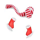 E-TING Santa Couture Kleidung für Puppen(Puppe Nicht Enthalten) (Roter und Weißer Schal und Skischuhe)