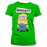 MINIONS Offizielles Lizenzprodukt Whaaa?!? Damen T-Shirt (Grün), S