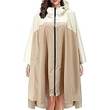 GULASISI Regenponcho Damen Wasserdicht Leicht Regenponcho Fahrrad | Unisex Tragbar Regenjacke Regencape Wiederverwendbar mit Kapuze | Farbblock B