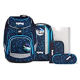 ergobag Pack TiefseetauchBär LUMI Edition Schulrucksack Set 6tlg. Verschiedene Kletties (Universum)