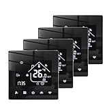 Beok Spiegelthermostat Heizungsthermostat Programmierbar Raumthermostat Digital Wandthermostat für Wassererwärmung Fußbodenheizung 3A TGR85WP 4Stück