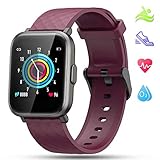 LIDOFIGO Smartwatch,Damen Fitnessuhr Touchscreen Fitness Armband Pulsuhr IP68 Wasserdicht Sportuhr Fitness Tracker mit Stoppuhr Schlafmonitor Kompass Schrittzähler Uhr Damen Smartw